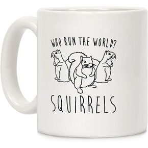 LookHUMAN Squirrel Coffee Mug - Funny Coffee Mugs Adult Humor, Double-Sided Print Ceramic Coffee Cups as Song Parody Coffee Mug, Dishwasher Safe Novelty Coffee Mugs for Women & Men, 11oz