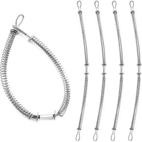 QWORK Set of 5, 1/8" x 20" Galvanized Steel Whip Stop Hose, 200 PSI Safety Whip Check Cable, Hydraulic Hose, Rust Resistant, Hose to Hose, Whip Check Hose, for 1/2" - 1-1/4" Diameter Hoses