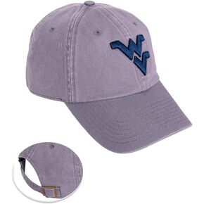 Desert Cactus West Virginia University Baseball Hat WVU Mountaineers Brimmed Embroirderd Hats Cap Adjustable Cloth Strap Adult (Style A1) Gray