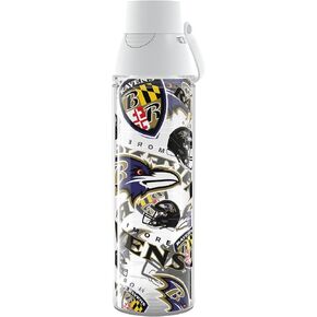Tervis NFL Baltimore Ravens - مصنوع بالكامل في الولايات المتحدة الأمريكية، كوب سفر معزول بجدار مزدوج يحافظ على المشروبات باردة وساخنة، زجاجة مياه Venture Lite سعة 24 أونصة، كلاسيكية