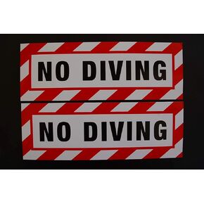 (2 Pack) No Diving Vinyl Stickers Decals 10" X 3.5" Each (X2PS 81)