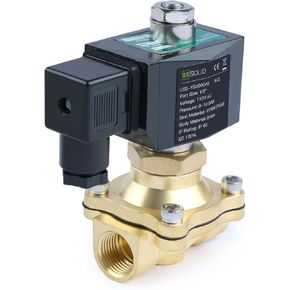 U.S. Solid 1" Brass Solenoid Valve - 110V AC, Normally Open, 10 Bar Electric Valve for Water, Air, Diesel