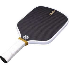 مجداف Baden Perfection 3K Pickleball، معتمد من USAPA، وجه منسوج من ألياف الكربون 3K متعدد الاتجاهات لتحقيق الاستقرار الالتوائي، قلب قرص العسل من مادة البولي بروبيلين P4X للقوة والمتانة، أسود