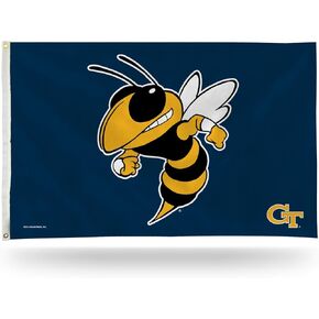 Rico Industries NCAA Georgia Tech Yellow Jackets Exclusive-Navy 3' x 5' Banner Flag 3' x 5' Banner Flag Single Sided - Indoor or Outdoor - Home Décor