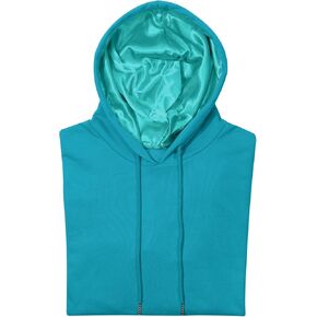 Satin Lined Hoodie Women's Casual Long Sleeve Satin Pullover Hoodie Sweatshirt Tops