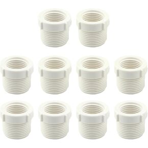 10pcs 3/4" Male Thread to 1/2" Female Thread Reducer Bushing for PVC Pipe Fittings