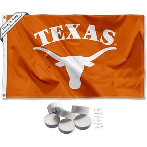 شركة College Flags & Banners Co. لافتة مقوسة من Texas Longhorns ومنصات جدارية مزخرفة