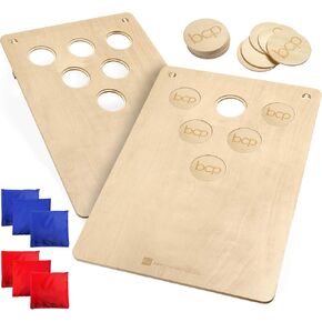 مجموعة ألعاب 2 في 1 من بيست تشويس برودكتس كورنهول وبونج بونج، حقيبة فول محمولة في الهواء الطلق للفناء الخلفي، باب خلفي مع حقيبتين للحمل، 6 أكياس فول، 6 أغطية للفتحات in Kuwait