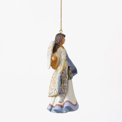 Enesco Jim Shore Heartwood Creek Angel مع عباءة مشهد المهد للتعليق، 4.53 بوصة، متعددة الألوان in Saudi Arabia