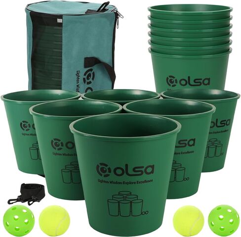 ألعاب olsa يارد بونغ في الهواء الطلق، ألعاب بونغ يارد عملاقة مع 12 دلاء، كرات، حقيبة حمل قوية للتخييم على الشاطئ، الفناء الخلفي، ألعاب داخلية وخارجية للبالغين والعائلة in Kuwait