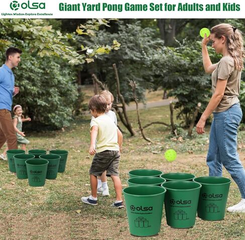 ألعاب olsa يارد بونغ في الهواء الطلق، ألعاب بونغ يارد عملاقة مع 12 دلاء، كرات، حقيبة حمل قوية للتخييم على الشاطئ، الفناء الخلفي، ألعاب داخلية وخارجية للبالغين والعائلة in Kuwait