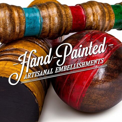 كروكيه عتيق من السلع الرياضية - لعبة كلاسيكية في الهواء الطلق، 4 لاعبين - كرات خشبية، مطارق، نصيب فولاذي، أوتاد، وحقيبة قماشية شديدة التحمل - ألعاب الحنين والمرح العائلي in Kuwait