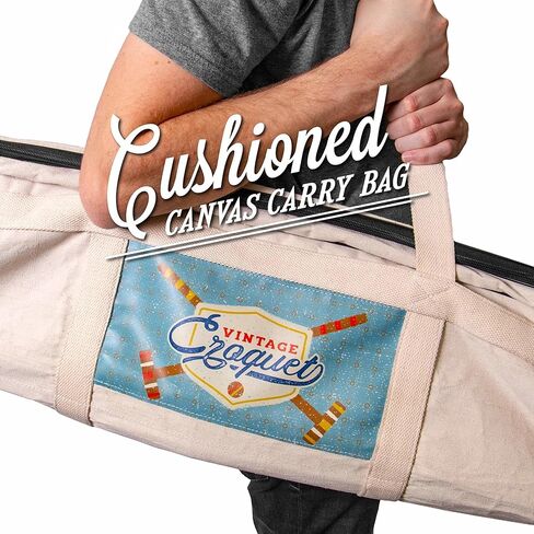 كروكيه عتيق من السلع الرياضية - لعبة كلاسيكية في الهواء الطلق، 4 لاعبين - كرات خشبية، مطارق، نصيب فولاذي، أوتاد، وحقيبة قماشية شديدة التحمل - ألعاب الحنين والمرح العائلي in Kuwait