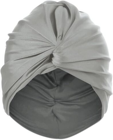 Women Pleated Fabric Swim Cap Elastic Long Curly Hair Bathing Cap Breathable Knotted Swimming Turban Non-Waterproof Swimming Hat Wrap in Saudi Arabia