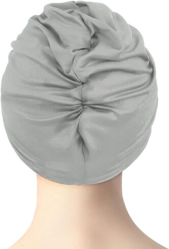 Women Pleated Fabric Swim Cap Elastic Long Curly Hair Bathing Cap Breathable Knotted Swimming Turban Non-Waterproof Swimming Hat Wrap in Saudi Arabia
