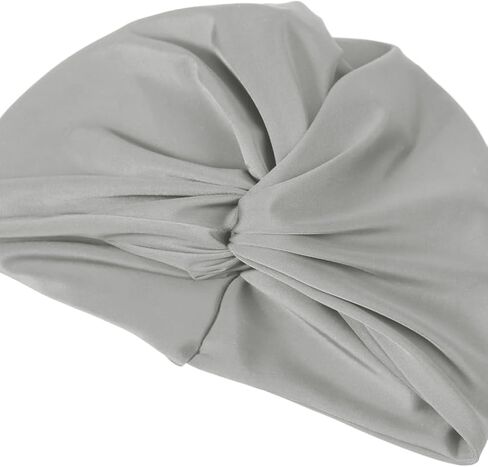Women Pleated Fabric Swim Cap Elastic Long Curly Hair Bathing Cap Breathable Knotted Swimming Turban Non-Waterproof Swimming Hat Wrap in Saudi Arabia
