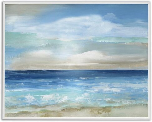 Stupell Industries Crashing Ocean Ripples Scenery Framed Wall Art, Design by Nan in Saudi Arabia