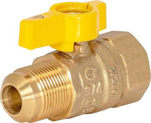 Eastman 3/8 Inch OD Flare x 1/2 Inch FIP Gas Ball Valve, Brass Connectors and Fittings for Natural Gas and Liquid Propane, 60001B in Kuwait