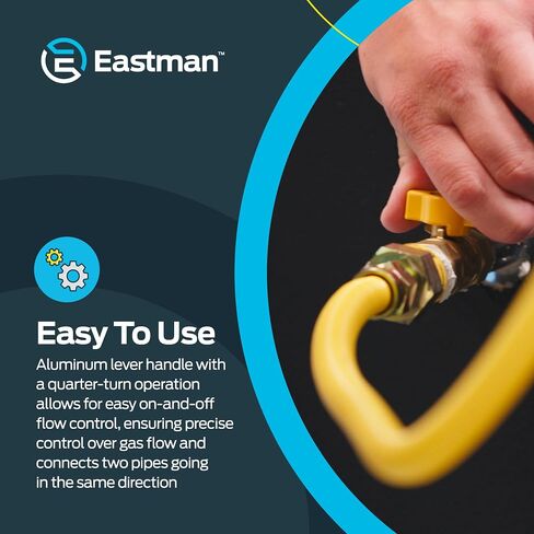 Eastman 3/8 Inch OD Flare x 1/2 Inch FIP Gas Ball Valve, Brass Connectors and Fittings for Natural Gas and Liquid Propane, 60001B in Kuwait