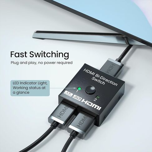 محول HDMI 2.1 5x1، محول HDMI 8K 5 في 1، يدعم 8K/60 هرتز 4K/120 هرتز HDCP 2.3 HDR10، صندوق محدد محول HDMI 5 منافذ متوافق مع PS3/4/5، Fire Stick، DVD، Xbox Switch وأجهزة HDMI الأخرى in Saudi Arabia