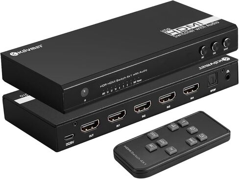 محول مصفوفة HDMI 6x2، KAIVMAN 6 في 2 مخرج HDMI مصفوفة/مقسم مع جهاز تحكم عن بعد بالأشعة تحت الحمراء ومستخرج صوت SPDIF بصري 3.5 مم | محول بسرعة 18 جيجابت في الثانية يدعم UltraHD 4K@60 هرتز 4:4:4، HDR، ARC، RS232، EDID in Saudi Arabia
