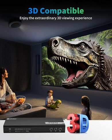 محول مصفوفة HDMI 6x2، KAIVMAN 6 في 2 مخرج HDMI مصفوفة/مقسم مع جهاز تحكم عن بعد بالأشعة تحت الحمراء ومستخرج صوت SPDIF بصري 3.5 مم | محول بسرعة 18 جيجابت في الثانية يدعم UltraHD 4K@60 هرتز 4:4:4، HDR، ARC، RS232، EDID in Saudi Arabia