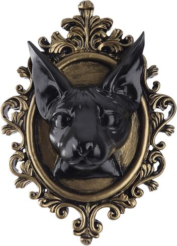 UITWMKTG Animal Head Wall Decor Gold Vintage Wall Sculpture Home Decor Gothic Statue for Living Room Bedroom Halloween Decoration for Men Women Bat in Saudi Arabia