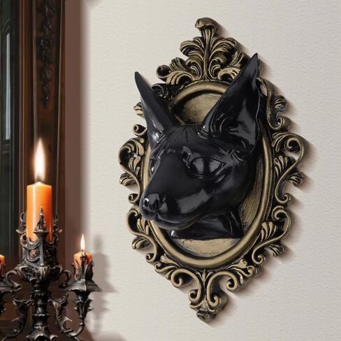 UITWMKTG Animal Head Wall Decor Gold Vintage Wall Sculpture Home Decor Gothic Statue for Living Room Bedroom Halloween Decoration for Men Women Bat in Saudi Arabia