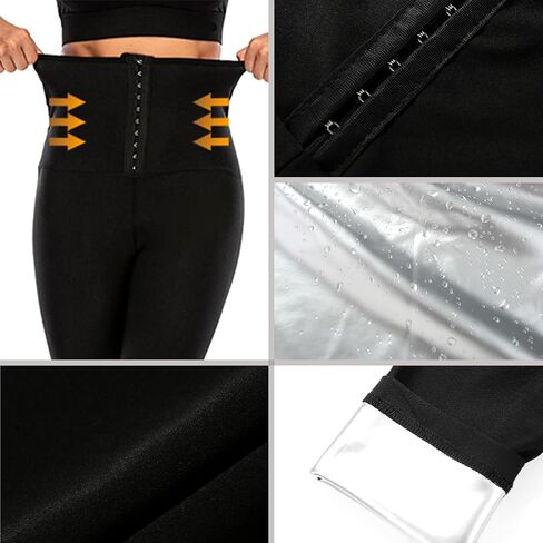 Sauna Sweat Pants for Women Waist Trainer Slimming Weights Sauna Pants Thermo Legging Workout Body Shaper Sauna Suit in Saudi Arabia