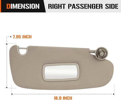 Left & Right Sun Visor for 2002-2009 Dodge Ram 1500 2500 3500, Driver & Passenger Side Beige Gray Sunvisor Replacement 1CT18TL2AA in Saudi Arabia