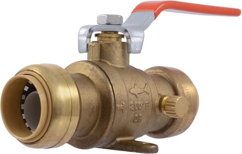 SharkBite 1 Inch Ball Valve with Drain Vent and Mounting Bracket, Push to Connect Brass Plumbing Fitting, PEX Pipe, Copper, CPVC, PE-RT, HDPE, 24617-0000LF in Saudi Arabia