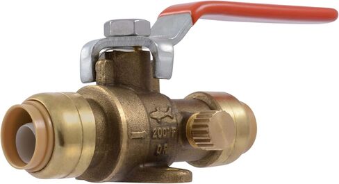 SharkBite 1 Inch Ball Valve with Drain Vent and Mounting Bracket, Push to Connect Brass Plumbing Fitting, PEX Pipe, Copper, CPVC, PE-RT, HDPE, 24617-0000LF in Saudi Arabia