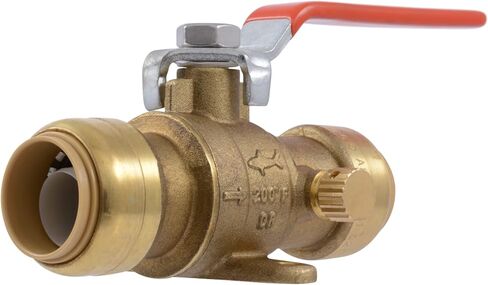 SharkBite 1 Inch Ball Valve with Drain Vent and Mounting Bracket, Push to Connect Brass Plumbing Fitting, PEX Pipe, Copper, CPVC, PE-RT, HDPE, 24617-0000LF in Saudi Arabia