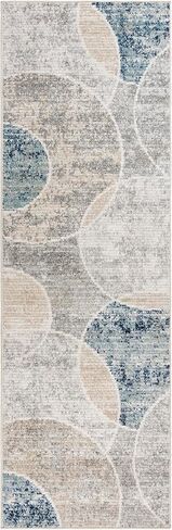 Gertmenian Indoor Machine Woven High Traffic Area Rugs | 2x8 Runner, Tondo, Blue, 27509 in Saudi Arabia
