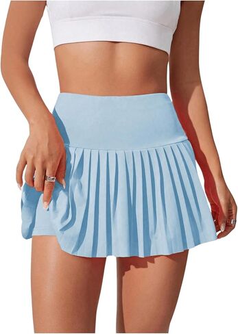 Women's High Waisted Pleated Sport Skort Casual Tennis Golf Skirts with Built in Shorts in Saudi Arabia
