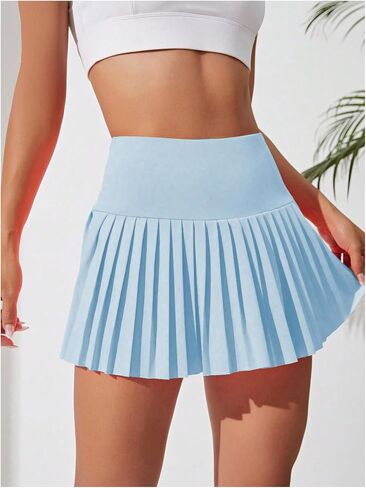 Women's High Waisted Pleated Sport Skort Casual Tennis Golf Skirts with Built in Shorts in Saudi Arabia