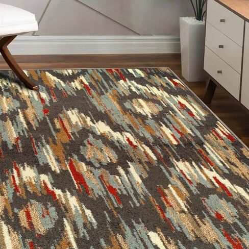 Superior Unique Modern Colorful Area Rug, Soft Area Rug for Living Room, Bedroom, Perfect for Hardwood Floors, 2' 7" x 8', Multi Color in Saudi Arabia