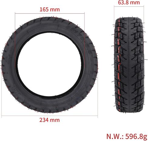 60/70-6.5 10-inch Explosion-proof Tubeless Tire + 10" Heavy Duty Butyl Rubber inner Tube Replace for Segway Ninebot Max G30 G30LP G30E Electric Kick Scooter Tyre Wheel Parts (tire x2) in Saudi Arabia