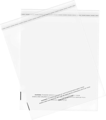 The Elixir Packaging 100 Count 14 x 19 Suffocation Warning Clear Reclosable Poly Plastic Bag, Self Seal Poly Bag Mailer Bag in Saudi Arabia