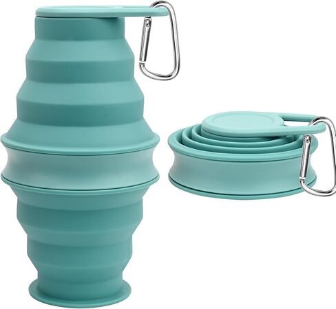 Slicione Collapsible Water Bottle, 17.6 floz BPA Free Leakproof Foldable Water Bottles, Portable Sport Water Bottles for Travel, Camping, Hiking Outdoor Indoor Sport (Blue) in Kuwait