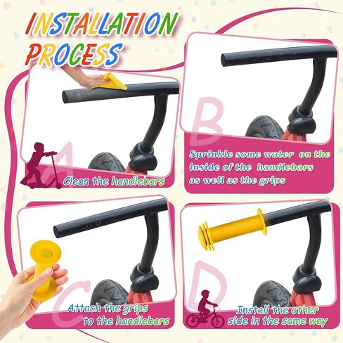 Bike Handle Grips - Non-Slip Rubber Bicycle Handlebar Grips for Kids Girls Boys Bikes,Mountain Bikes,Road Bikes,Beach Cruiser Bikes,Scooters in Saudi Arabia