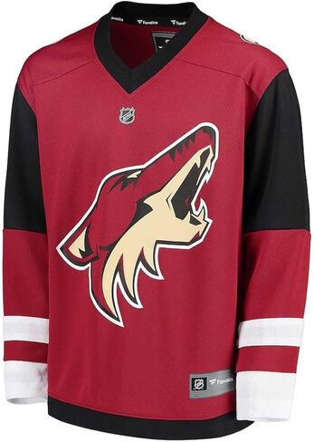 جيرسي هوكي مرخص من Fanatics Youth Arizona Coyotes Home طبق الأصل من NHL مقاس S/M للأعمار من 8 إلى 12 عامًا، عنابي، صغير-متوسط in Kuwait