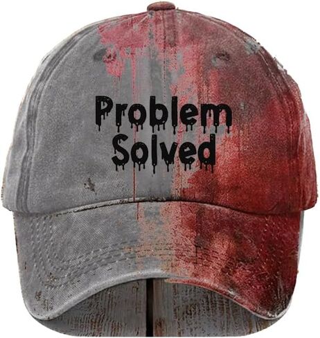 Problem Solved Halloween Hat Horror Funny Halloween Unisex Hat Bloody Cap in Saudi Arabia