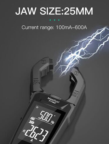 مقياس المشبك الرقمي True RMS Multimeter 6000 عدد اختبار الجهد الكهربي، نطاق تلقائي، يقيس الجهد الحالي، درجة الحرارة، السعة، الثنائيات المقاومة، استمرارية التردد، الإضاءة الخلفية، أدوات كهربائية in Saudi Arabia