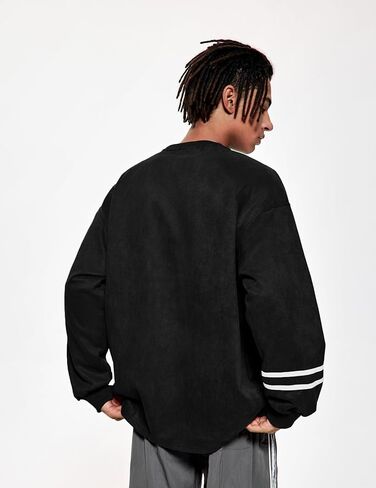 Vamtac Oversized Sweatshirt Vintage Crewneck Sweatshirts Streetwear Graphic Pullover Long Sleeve Round Neck Tops in Kuwait