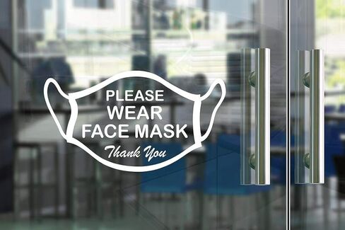 يُرجى ارتداء شارات قناع الوجه باللون الأبيض من الفينيل لقطع قناع الوجه، ملصقات الإشارة المطلوبة مقاس 9 × 5 بوصات، حزمة مكونة من 02 لافتة قناع in Kuwait