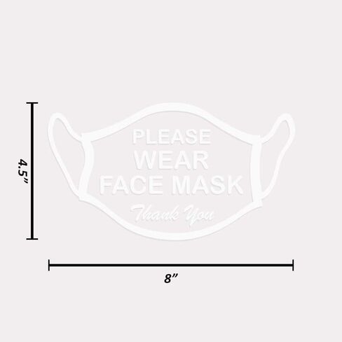 يُرجى ارتداء شارات قناع الوجه باللون الأبيض من الفينيل لقطع قناع الوجه، ملصقات الإشارة المطلوبة مقاس 9 × 5 بوصات، حزمة مكونة من 02 لافتة قناع in Kuwait