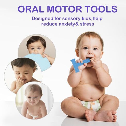 ERKOON 5 Pack Sensory Chew Toys for Autistic Children, Silicone Chewy Tubes Teething Tubes for Autism, ADHD, SPD, Chewies with Special Needs, Oral Motor Chewy Tool for Sensory Kids in Saudi Arabia