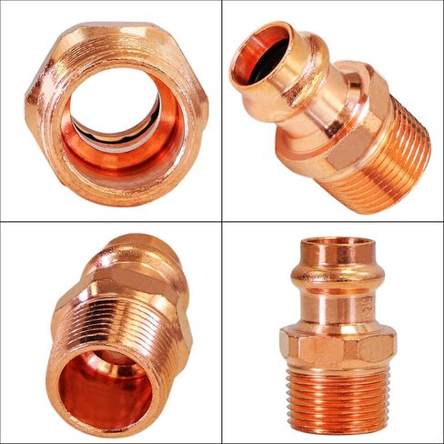 QDNB3456 Copper Male Reducing Adapter, 1/2 in. Press x 3/4 in. MPT- Small in Saudi Arabia