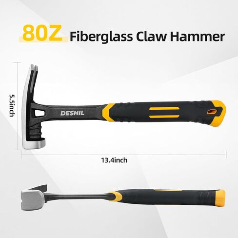 16OZ Claw Hammer with Fiberglass Handle, Drop Forged Claw Hammer, All Purpose Hammer, Smooth Face, Shock-Absorbing Grip in Kuwait
